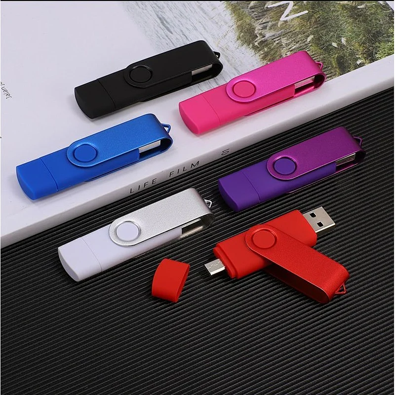 Colorful Twist OTG Type USB 2.0/3.0 Pen Drive Swivel Plastic 32GB 64GB 128GB USB Flash Drive