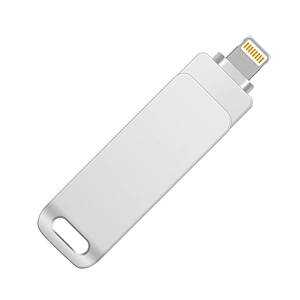 Metal Silvery Swivel Lightning to USB 3.0 Pen Drive