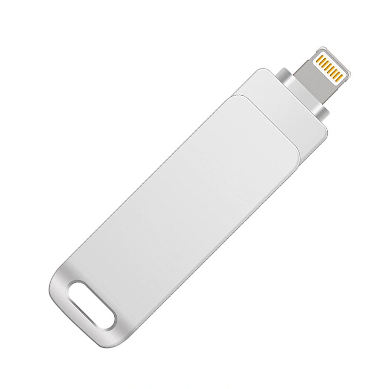 Metal Silvery Swivel Lightning to USB 3.0 Pen Drive
