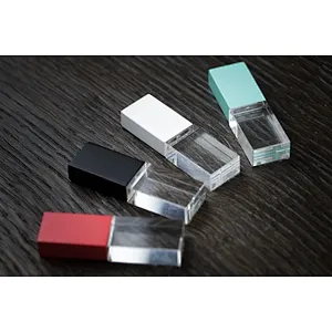 Crystal Engrave Logo LED Light USB 2.0 Pen Drive