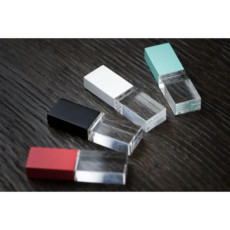 Crystal Engrave Logo LED Light USB 2.0 Pen Drive