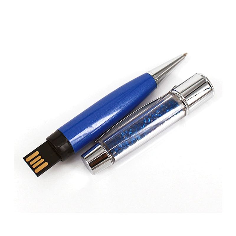 Crystal Ball Pen Promotional Gift USB Flash Drive with Logo