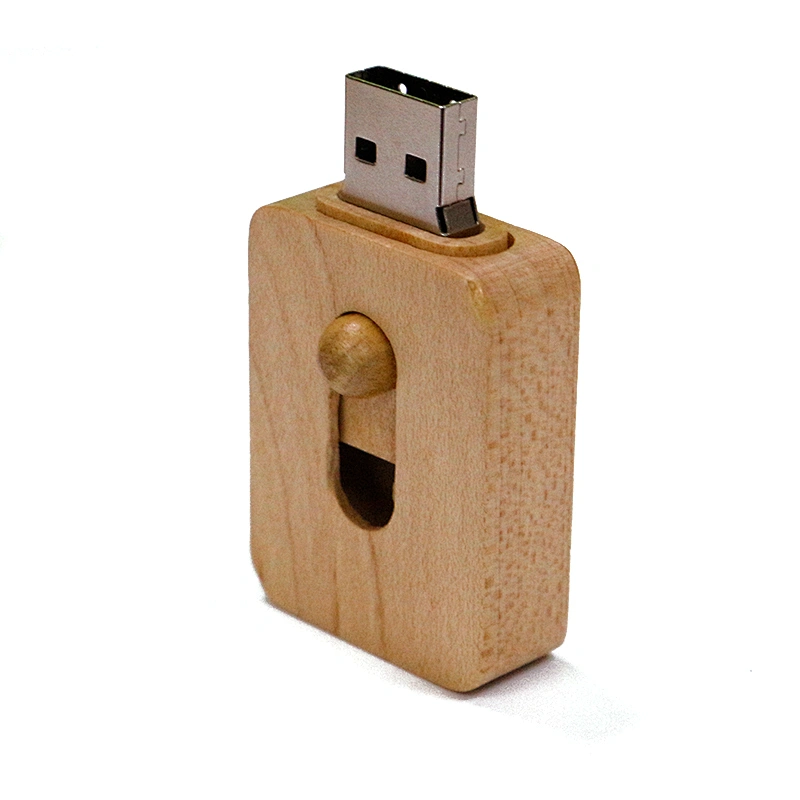 Push-Pull Wood Manufacturers Supply Customized Gifts USB Flash Drive