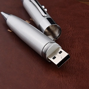 Business Gift USB Metal Ballpoint Laser Logo Pen Drive