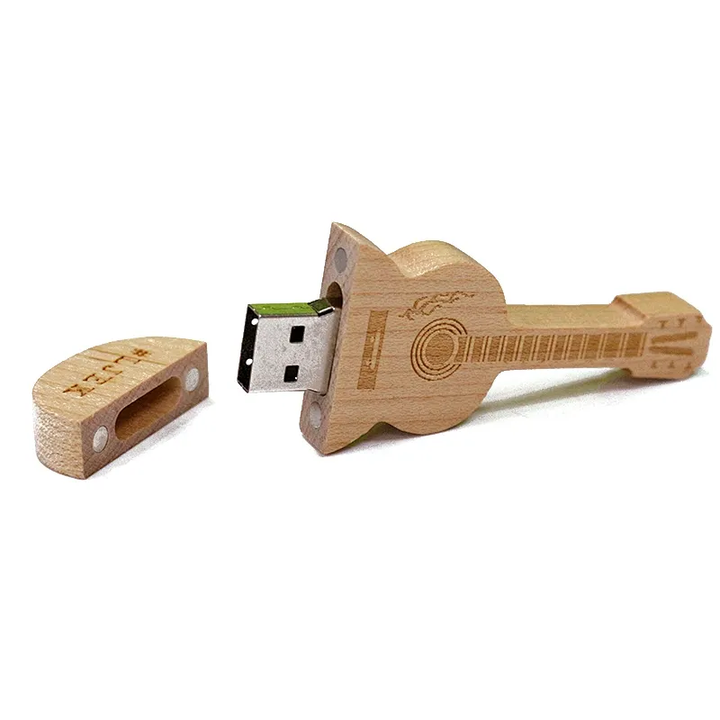 Fine Bamboo Wood Rotating U Disk Exhibition Studio Gift Factory Supply Wooden USB Flash Drive USB Pen Drive
