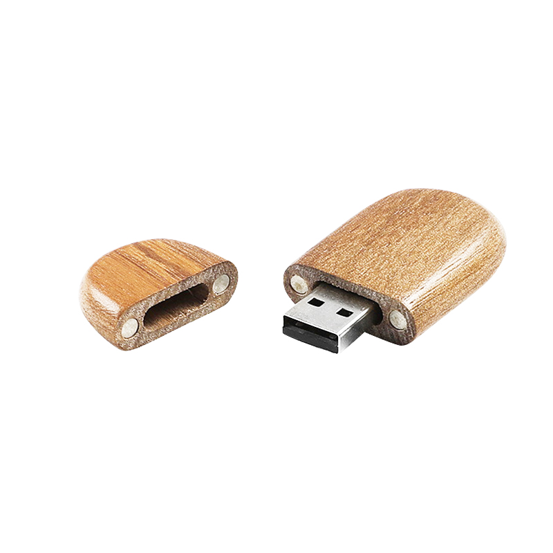 Magnet Walnut Wooden Screen Printing Logo USB 2.0 Pen Drive