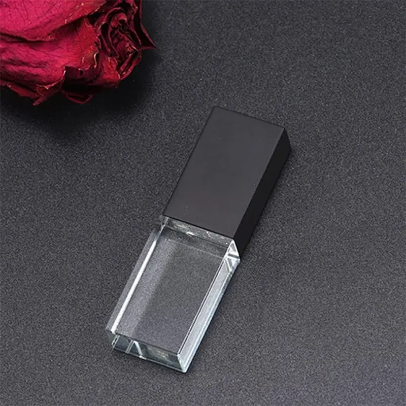 Crystal Wedding Promotional Gift USB Pen Drive with LED Light