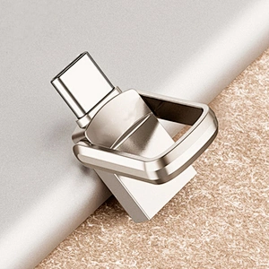 Swivel Metal Silvery Mini USB Flash Drive with Customized Logo