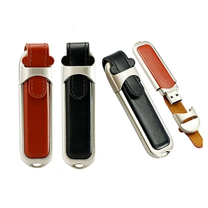 Custom Logo Leather PU USB 2.0 Pen Drive USB Drive USB Flash Drive with Gift