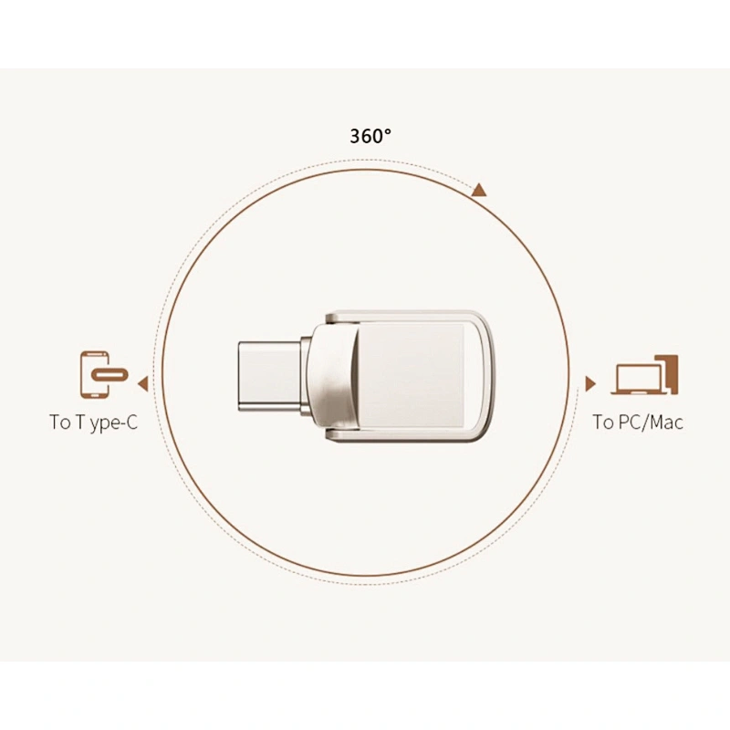 Swivel Metal Silvery Mini USB Flash Drive with Customized Logo