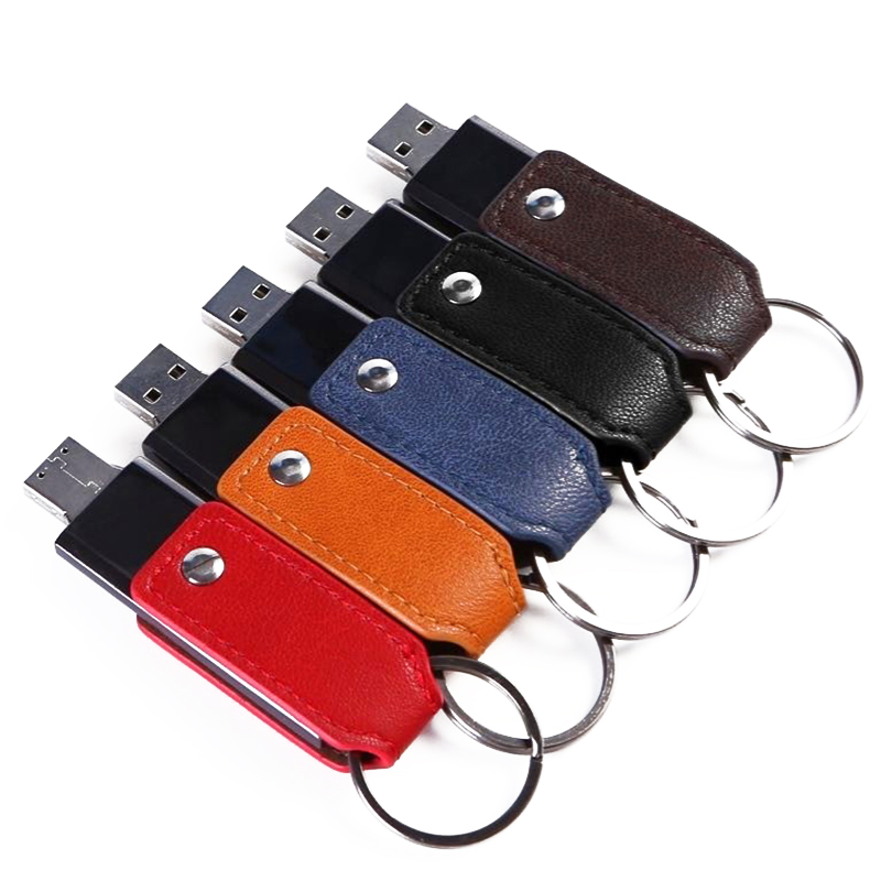 Key Chain Leather Cover PU Customized Logo USB Stick USB Flash Drive USB Drive