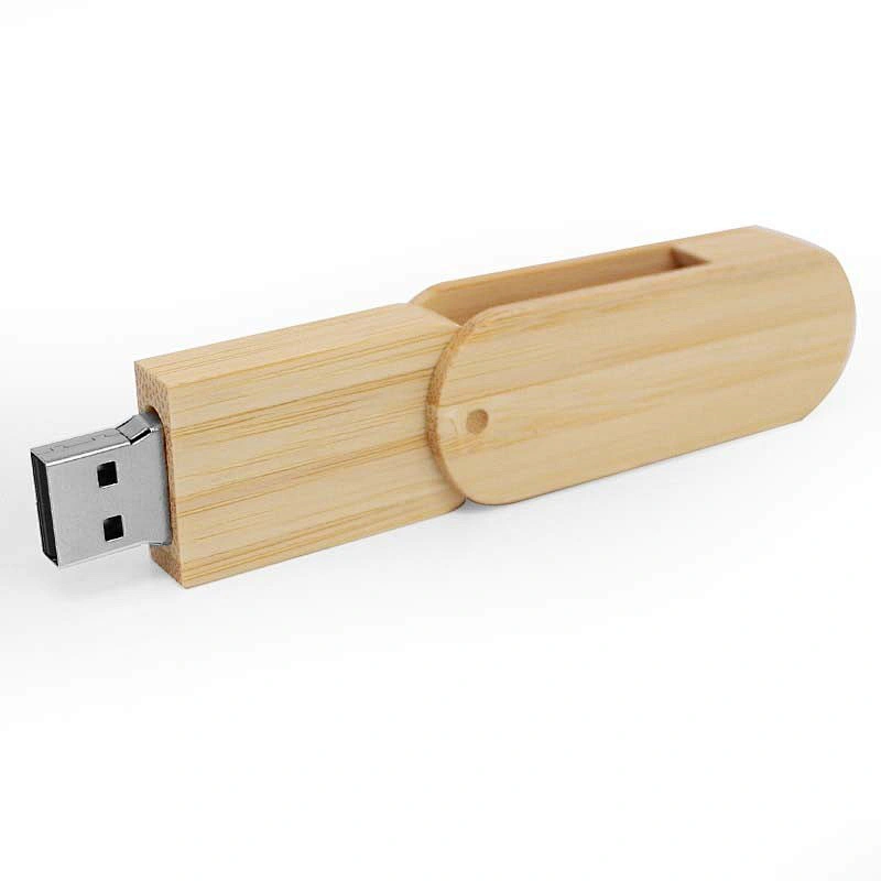 Walnut Bamboo Rotating Wooden Promotional Gift USB Disk With Logo