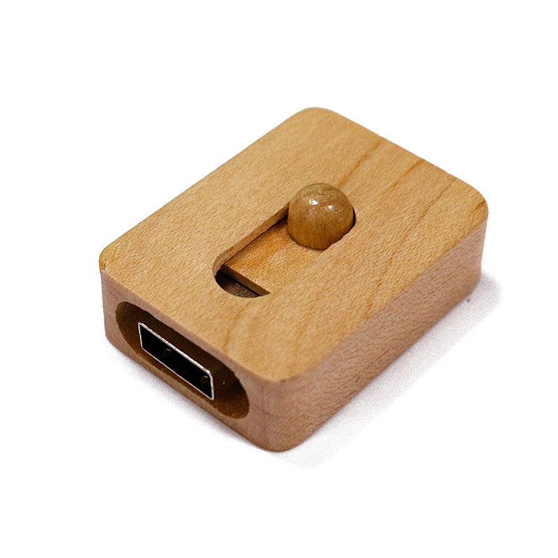 Push-Pull Wood Manufacturers Supply Customized Gifts USB Flash Drive