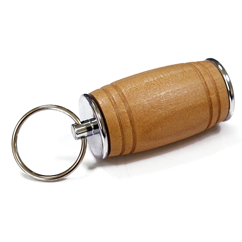 Wooden Barrel Shape Key Chain Buckle Design USB Pen Drive
