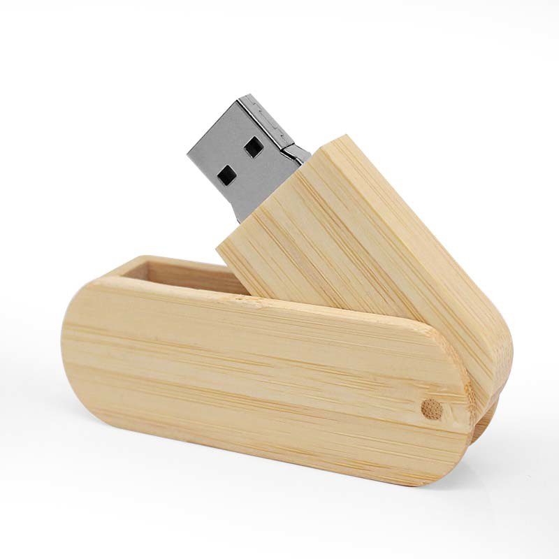 Walnut Bamboo Rotating Wooden Promotional Gift USB Disk With Logo