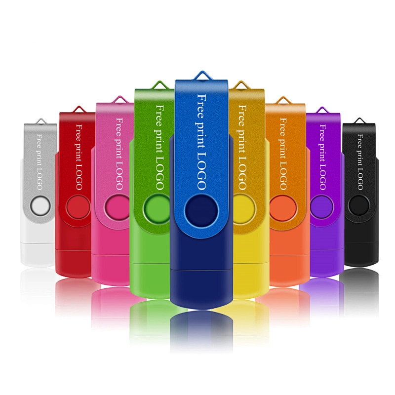 Colorful Twist OTG Type USB 2.0/3.0 Pen Drive Swivel Plastic 32GB 64GB 128GB USB Flash Drive