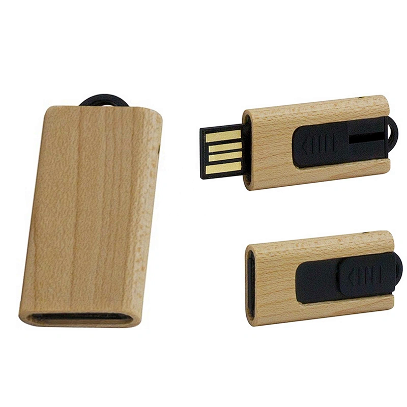 Wooden Stretch Hanging Rope Portable USB Flash Drive With Logo
