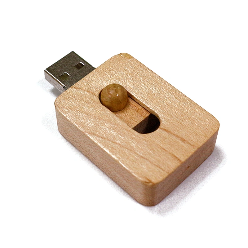 Push-Pull Wood Manufacturers Supply Customized Gifts USB Flash Drive