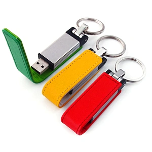 USB 2.0 Custom Logo Leather USB Flash Drive For Promotional
