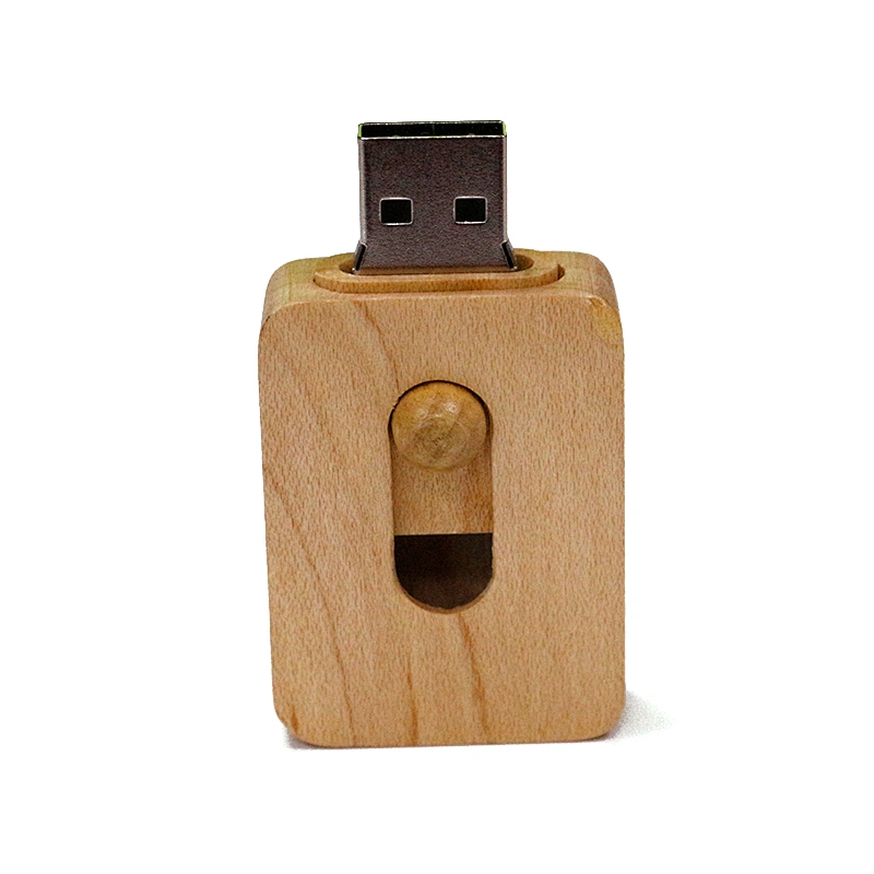 Push-Pull Wood Manufacturers Supply Customized Gifts USB Flash Drive