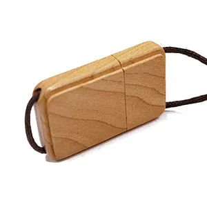Hanging Rope Wooden Portable USB 2.0 Pen Drive with Logo