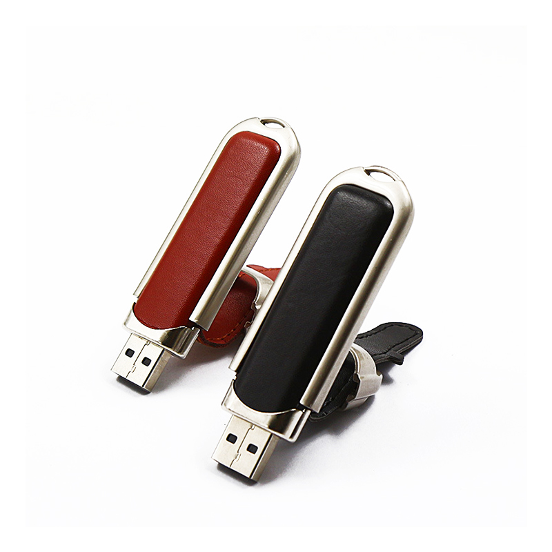 Custom Logo Leather PU USB 2.0 Pen Drive USB Drive USB Flash Drive with Gift