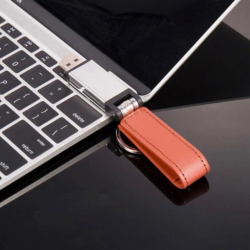 Engrave Logo PU Leather USB Stick USB Flash Drive USB Disk with Your Logo