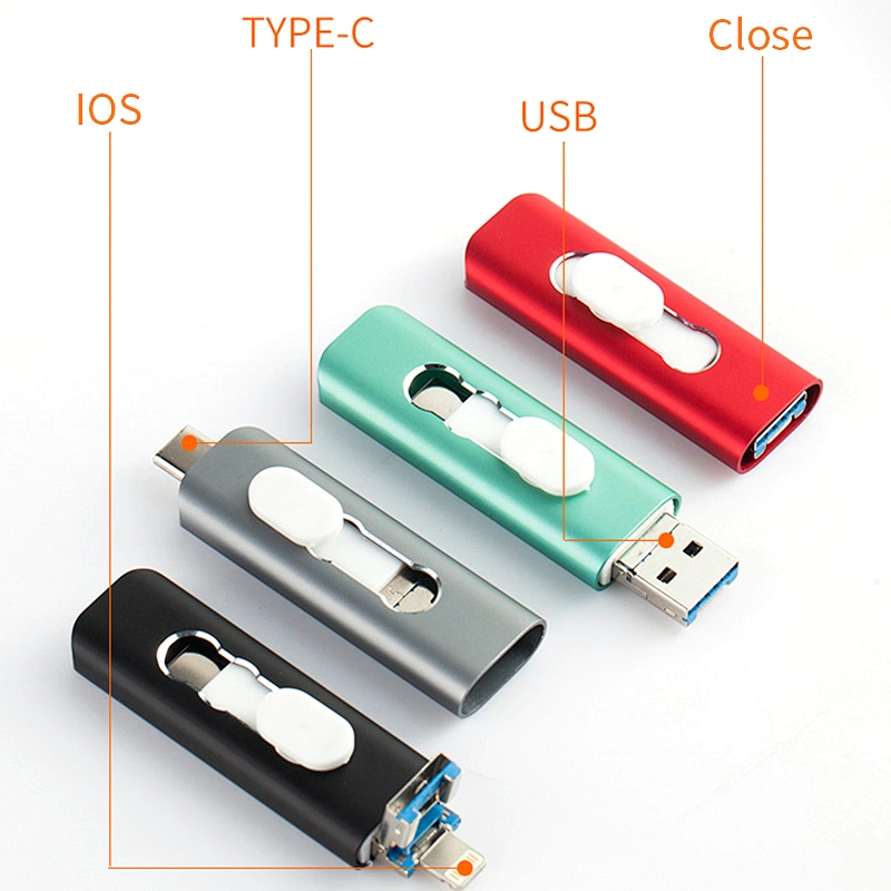 Four Color 4 in 1 Portable USB Flash Drive for Android Ios