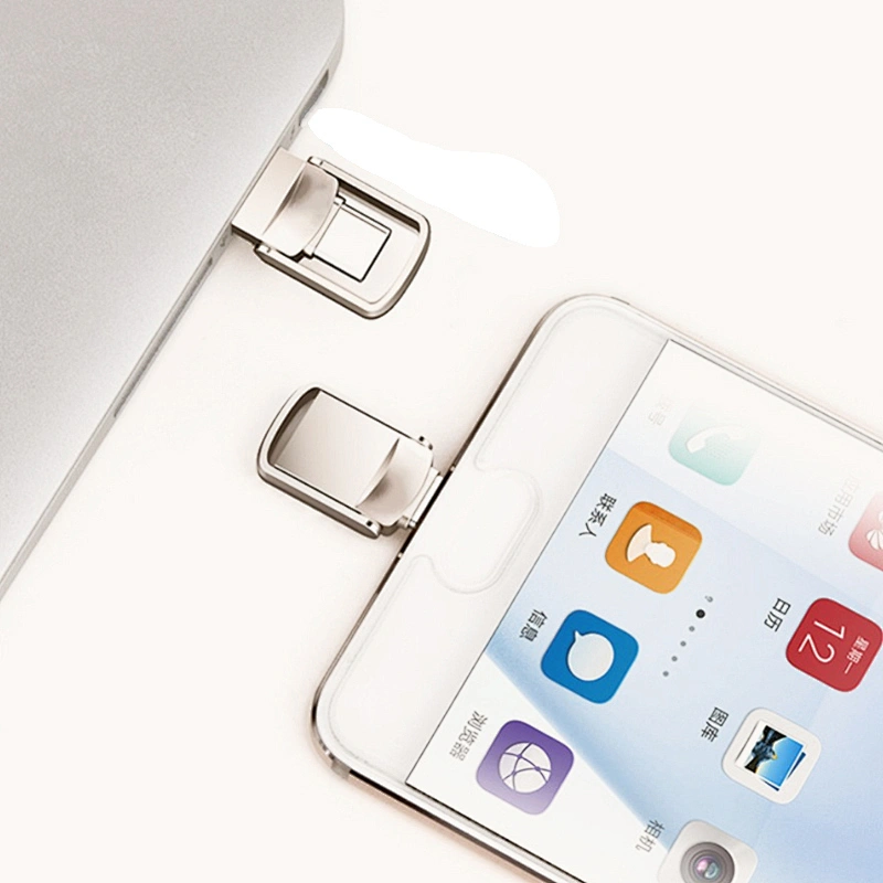 Swivel Metal Silvery Mini USB Flash Drive with Customized Logo