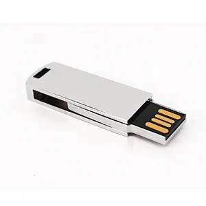 Swivel Rotating Custom Logo Metal Material USB Pen Drive