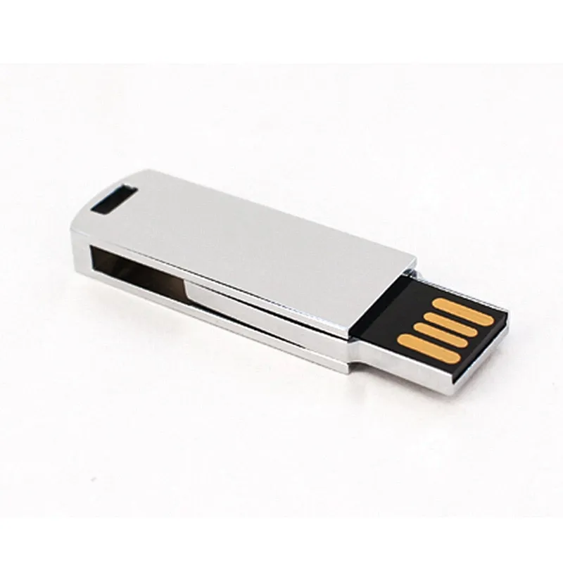 Swivel Rotating Custom Logo Metal Material USB Pen Drive