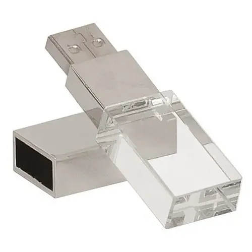 Crystal Engrave Logo LED Light USB 2.0 Pen Drive