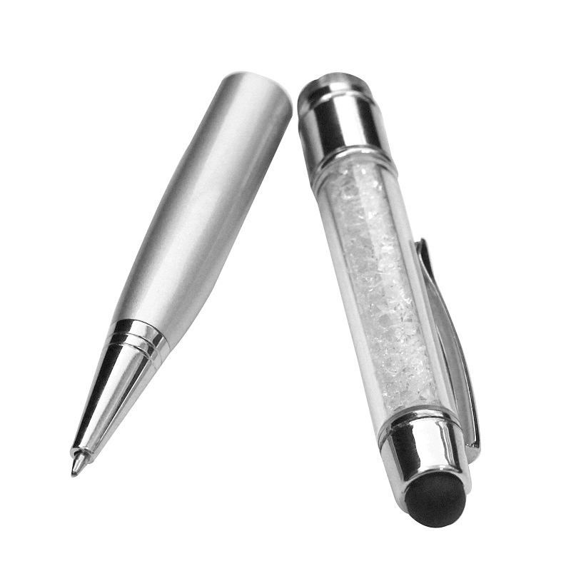 Crystal Ball Pen Promotional Gift USB Flash Drive with Logo