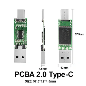 Multi Capacity USB 2.0 Type-C PCBA Memory Chips DIY USB Disk USB Drive USB Disk USB Flash Drive