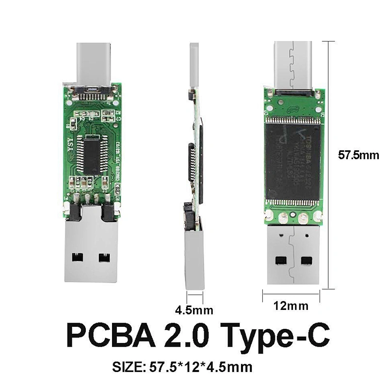 Multi Capacity USB 2.0 Type-C PCBA Memory Chips DIY USB Disk USB Drive USB Disk USB Flash Drive