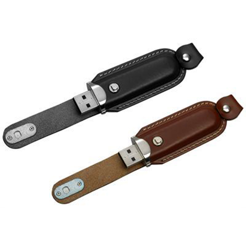 Customized Business Style Button Leather USB Flash Drive USB Flash Disk USB Drive USB Driver