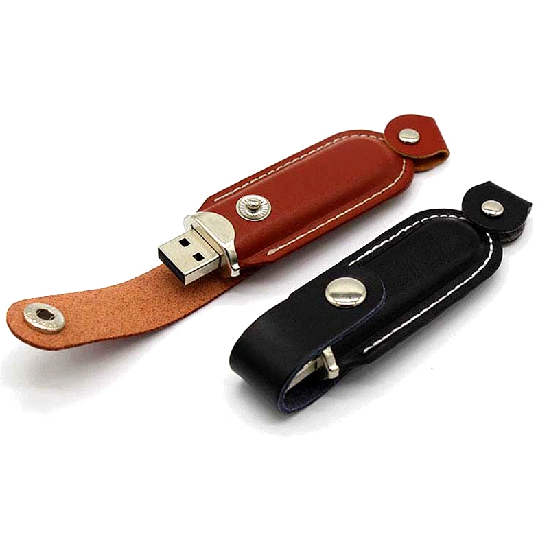 Customized Business Style Button Leather USB Flash Drive USB Flash Disk USB Drive USB Driver