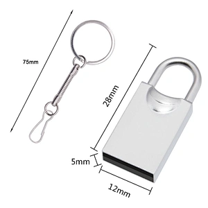Wholesale Metal Lock Shape High Speed Customized Logo Mini USB Flash Drive USB Flash Disk USB Drive USB Driver USB Disk USB Stick