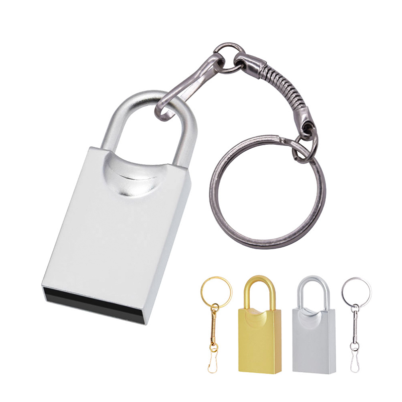 Wholesale Metal Lock Shape High Speed Customized Logo Mini USB Flash Drive USB Flash Disk USB Drive USB Driver USB Disk USB Stick