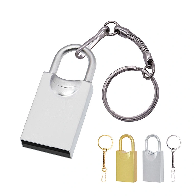 Wholesale Metal Lock Shape High Speed Customized Logo Mini USB Flash Drive USB Flash Disk USB Drive USB Driver USB Disk USB Stick