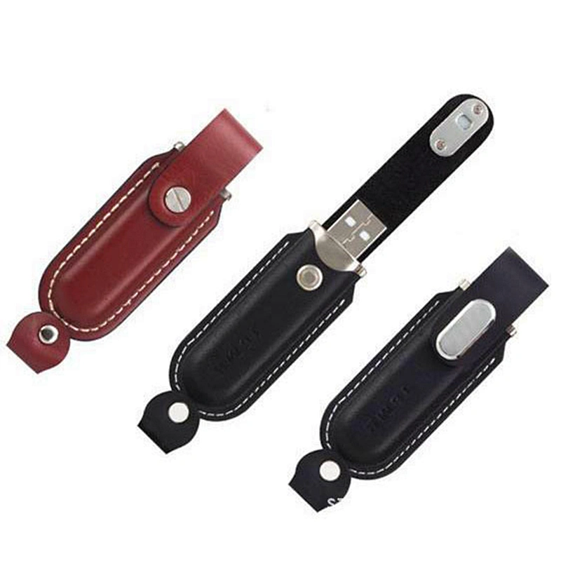 Customized Business Style Button Leather USB Flash Drive USB Flash Disk USB Drive USB Driver