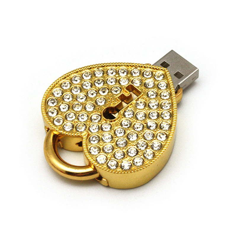 Love Locks Metal Chain Colorful Jewelry USB Flash Drive USB Flash Disk USB Stick USB Flash USB Drive for Promotional Gift