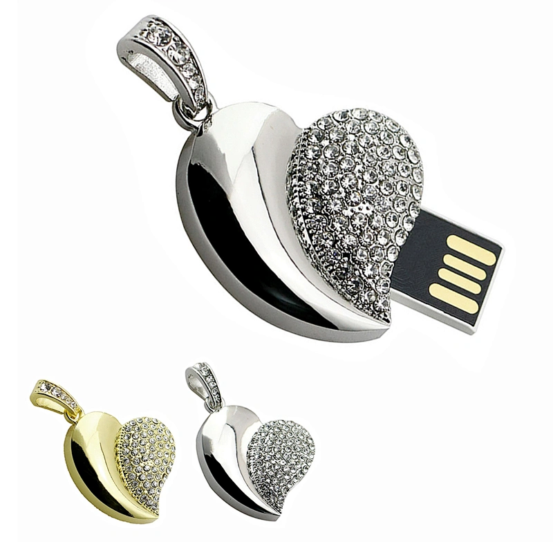 Heart Shaped Pendant Rope Metal Colorful Jewelry USB Flash Drive USB Flash Disk USB Stick USB Flash USB Drive USB Pen Drive