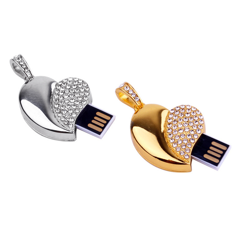 Heart Shaped Pendant Rope Metal Colorful Jewelry USB Flash Drive USB Flash Disk USB Stick USB Flash USB Drive USB Pen Drive