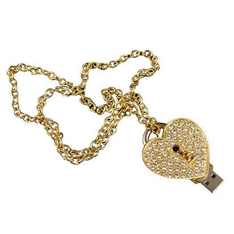Love Locks Metal Chain Colorful Jewelry USB Flash Drive USB Flash Disk USB Stick USB Flash USB Drive for Promotional Gift