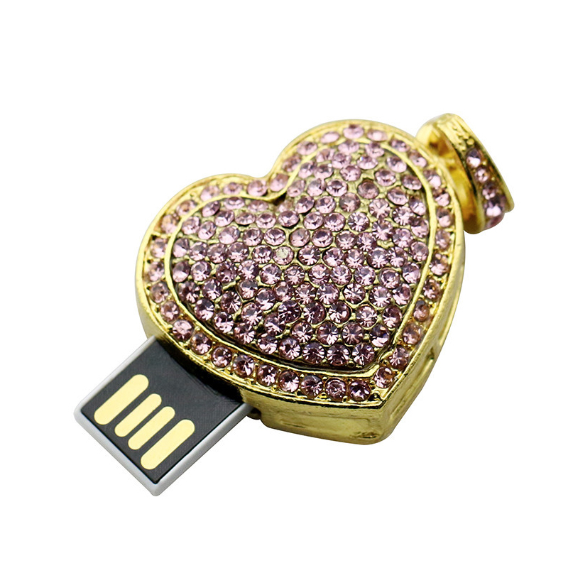 Heart Shape Metal Colorful Jewelry USB Flash Drive USB Flash Disk USB Stick USB Flash USB Drive USB Pen Drive for Promotional Gift