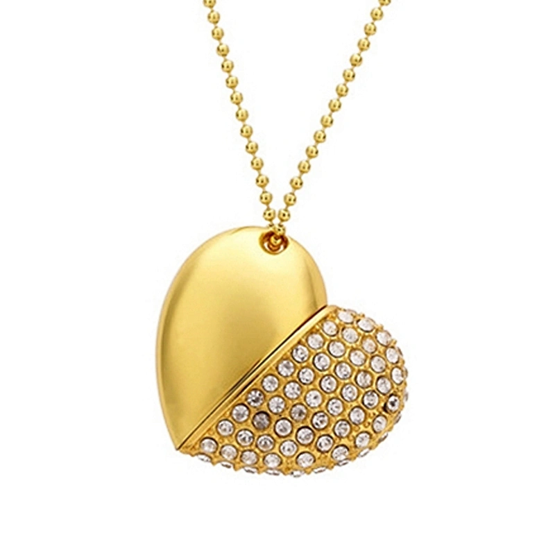 Heart Shaped Pendant Rope Metal Colorful Jewelry USB Flash Drive USB Flash Disk USB Stick USB Flash USB Drive USB Pen Drive for Promotional Gift