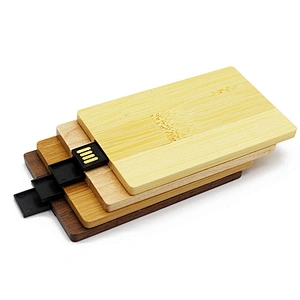 Wooden Card Shape Laser Logo Bamboo Credit Card USB Flash Drive USB Flash Disk USB Drive USB Driver USB Disk