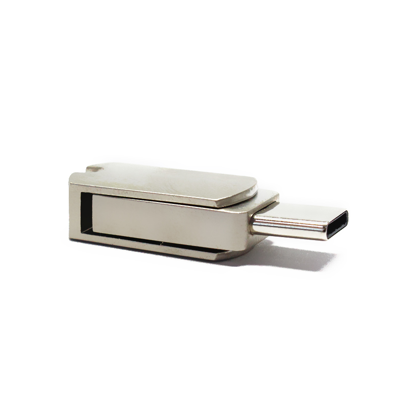 Pure Metal Rotary OTG Can Customize Logo Dual Model USB Flash Drive USB Flash Disk USB Drive USB Driver