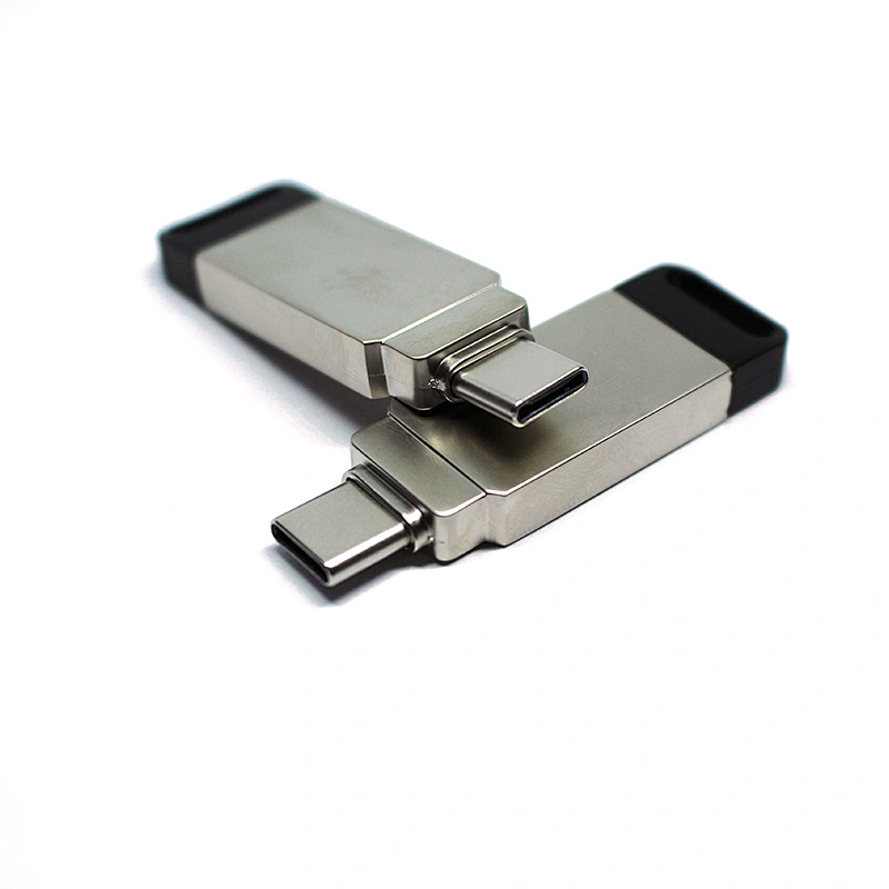 Metal Mini Mobile Phone USB Disk Customized Rotary Type-C USB Flash Drive USB Stick USB Flash Disk